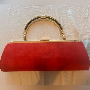 BALMAIN X H&M red velvet bag